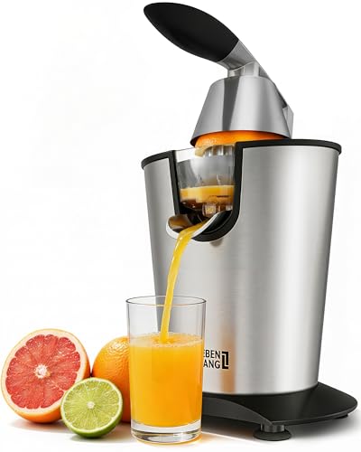 LEBENLANG Spremiagrumi elettrico 600W - Cono in acciaio inox & senza BPA I Spremi agrumi elettronico professionale I Spremuta arancia citrus Juicer machine I Spremi arance automatico melograno piccolo