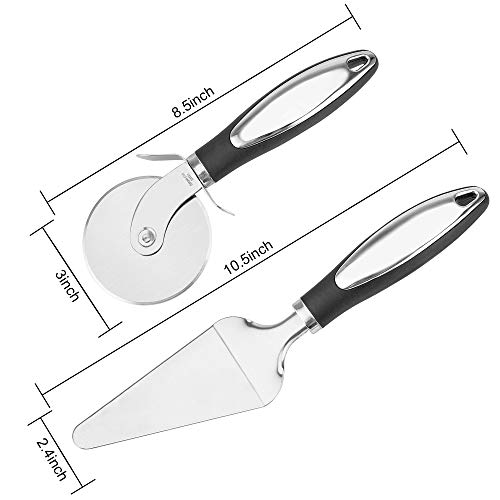 Pizza Cutter, ENLOY Stainless Steel Pizza Cutter Wheel, Pizza Server Set, Sharp Pizza Slicer with Ergonomic Non Slip Handle for Pizza, Pies, Dough Cookies and Waffles