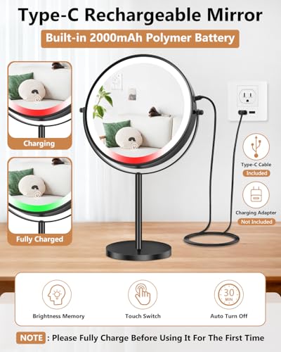 Espejo de Maquillaje Iluminado Recargable 9 Pulgadas miniatura 5