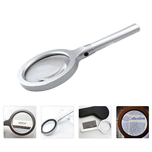 CLISPEED 12 Handheld Grande Lupa Lupa Com Luz LED Lupa Iluminada para A Degeneração Macular Idosos L