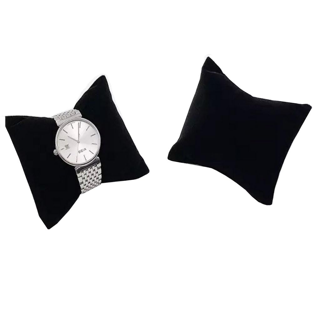 Prolinemax 5 Pc 4'' x 4'' Black Velvet Jewelry Bracelet Watch Pillow Display