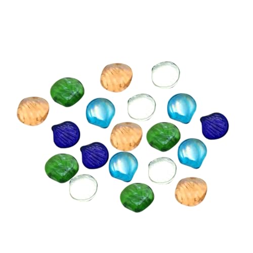 BESPORTBLE Scallop Glass Stone Flat Bead Stone Decor for Fish Tank Ornament for Fish Tank Aquarium Substrate Setup