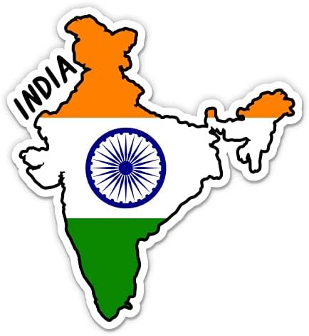 Amazon.com: Squiddy India Map with Flag - Vinyl Sticker Decal for Phone ...