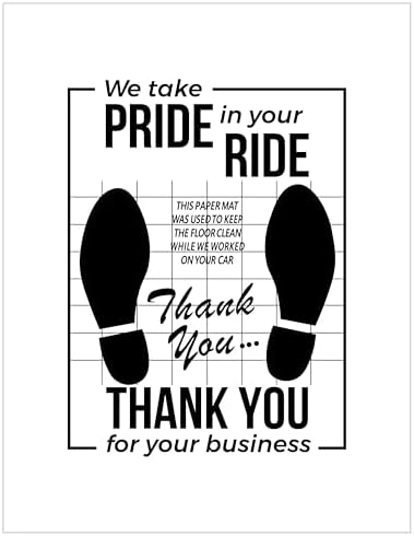 White Car Paper Floor Mats,50Pcs Vehicles Disposable Floor Pads,Temporary Cars Floor Protector,Automotive Mat Covers Protector,Detailing Detail Wash,Temporary Sticky 16x20inch