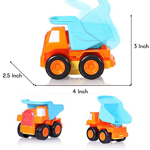 Beestech Toy Cars For 2,3,4,5 Year Old Boys Girls Toddlers, Friction Powered Cars, Push And Go Construction Truck Toys, Pull Back And Go Vehicles With Dumper Road Roller Bulldozer Excavator 4 Pack Gif #TOP5