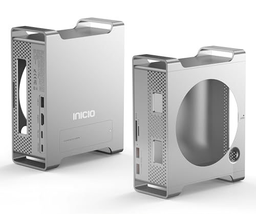Image of INICIO Mac mini M4 9 in 1 Stand Hub with M.2 Nvme SSD Enclosure, 4K HDMI, 2 USB 3.2 10Gbps, USB 2.0, SD /TF Card Slots, Support Size 2230 /2242 /2260 /2280 for Mac mini M4 / M4 Pro (SSD NOT Included)