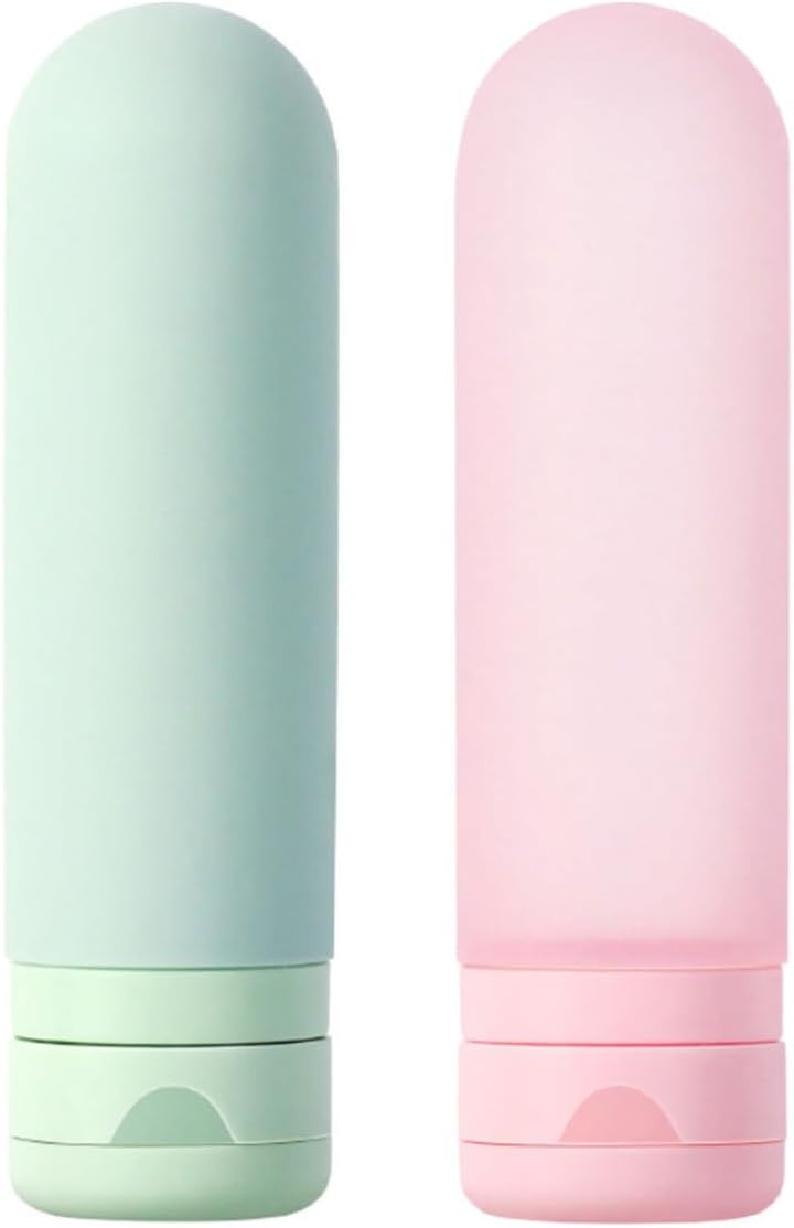 UPKOCH Silicone Travel Bottles and Random Color for Shampoo and Lotion 2pcs Portable Reusable Cosmetic Containers Made of Silicone and Pp, Easy to Fill Leak-proof Bottles for Outdoor