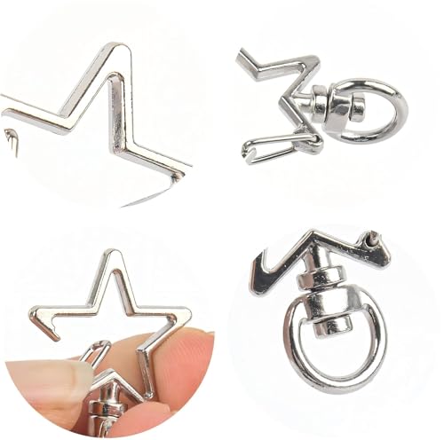 Image of 12 PCS Star Keychain Clasps with Rings for Jewelry Making and DIY Crafts