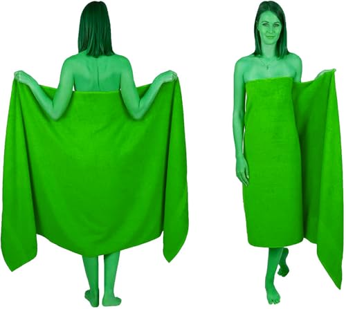 Wholesale Trade Dealz Extra Large Bath Sheet 100 x 200 cm Super Jumbo Big Bath Sheets Towels Beach Body Wrap XL Bath Towels 600-GSM (Lime Green) - Image 2