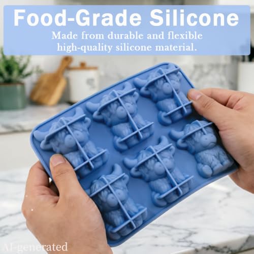 Molde de silicona para cubitos en forma de vaca Highland miniatura 3