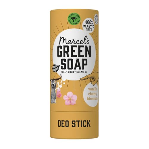 Marcel's Green Soap - Deodorant Stick - Vanille & Kirschblüte - Antitranspirant - Umweltfreundlich - Vegan - 97% Biologisch abbaubar - 40 gr