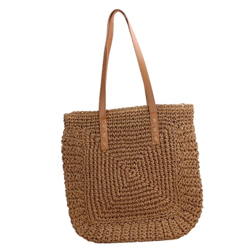 Sac bandoulière femme élégant chic et sac à main tissé brun d'été
