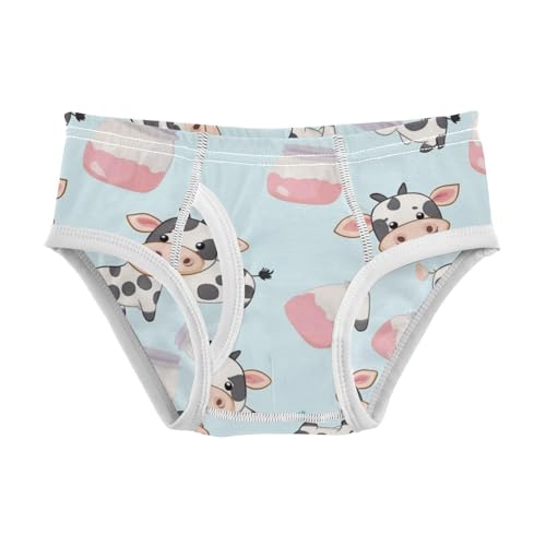 Wusikd Cute Cow Milk Boys' Underwear Cotton Cartoon Boys Briefs Soft Toddler Underwears 2T