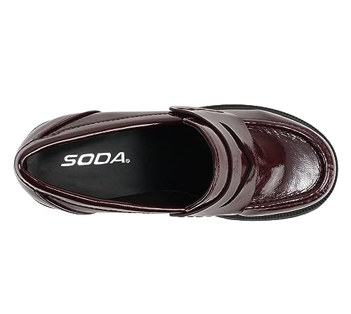 Image of Soda inchAMP inch ~ Women Round Toe Slip-On Lug Sole High Heel Penny Loafer Shoe