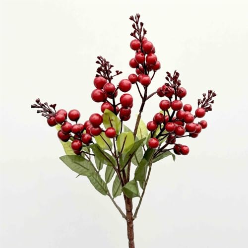 HXSCOO Branche de Fruits artificiels en Mousse Rouge - Décoration de Fruits artificiels for la Maison et Les Mariages(Single3-headpink) – vue 4