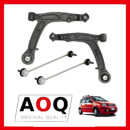 AOQ - KIT 2 BRACCI BRACCETTI OSCILLANTI & BIELLETTE BARRA STAB. COMPATIBILE CON FIAT PANDA 169 dal 2003
