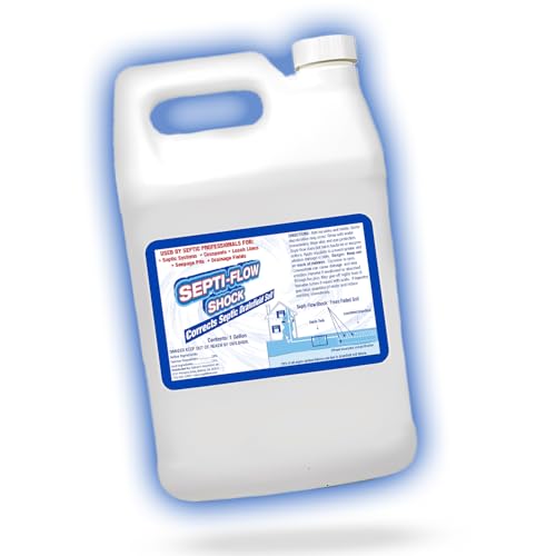 Septi-Flow Shock Septic Drainfield Repair Solution, Clears Leach Fields, Dissolves Hardened Deadpan Soil, Complete Treatment, One Gallon - 128 Fl Oz (Pack of 1) - Drain Field Treatment by Septi-Flow