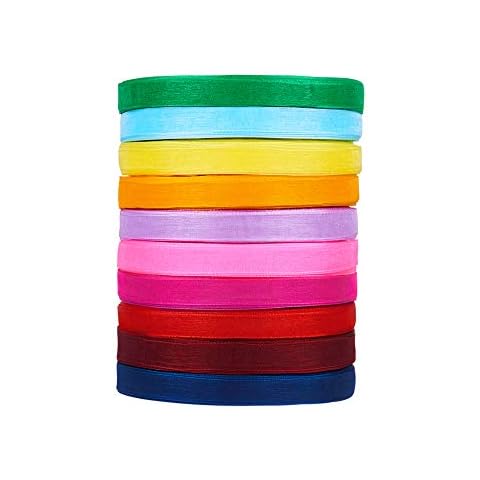 Beadthoven 10 Rolls Organza Ribbon Cover