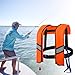 Inflatable Life Jacket, Manual/Self Inflating Life Jacket, 150n Nylon Inflatable Life Vest with Whistle, Adult Life Jackets with Release Buckle＆Reflective Strips, No Gas Cylinders, Orange