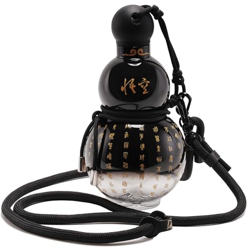 Kearnybo Gourd Water Bottle Tritan BPA-Free 210F Heat Resistant - Leak-Proof Push-On Rubber Stopper Stylish Gradient Colors with 2 Versatile Straps for Hanging - Durable