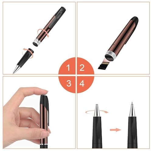 Image of Spy Camera with Audio and Video Recorder Pen 4k Full HD Hidden Camera Ultra Small Camera, Support 128GB Micro SD Card Long Battery Backup Indoor Outdoor Usage (Pen Camera)