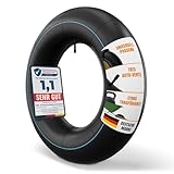 TENE® Premium 4.8/4.00-8 Schlauch für Schubkarre, Rasenmäher und mehr - aus robustem doppelt gelegten Butykautschuk für Lasten bis 170kg und stabilem Autoventil