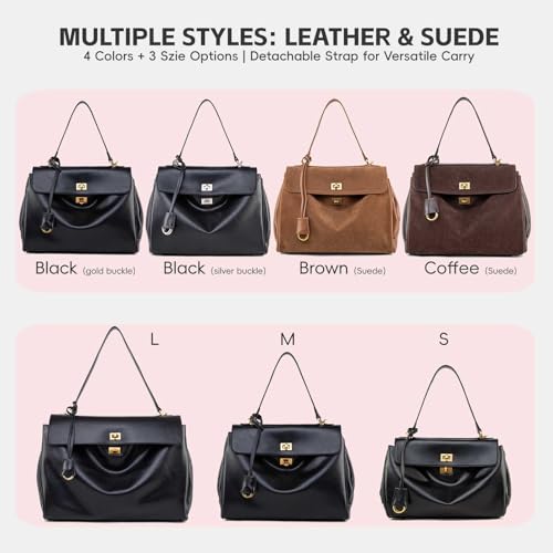 Bolso tote de ante y cuero para mujer miniatura 5