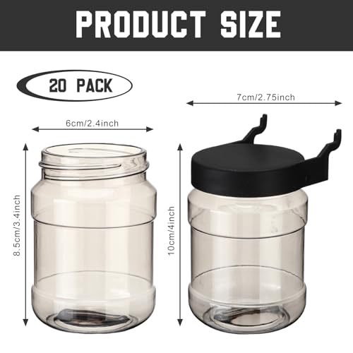 Image of Unittype 20 Set Pegboard Organizer Accessories Peg Boards Jars with Lids Plastic Pegboards Bins Storage Containers Clear Peg Board Wall Organizer for Garage Sewing Office Home Supplies(Clear Black)