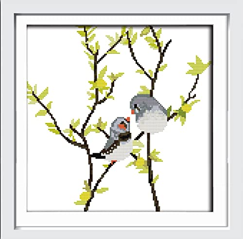 Peinture au diamant 5D oiseau sur branche complet strass 30x40 cm