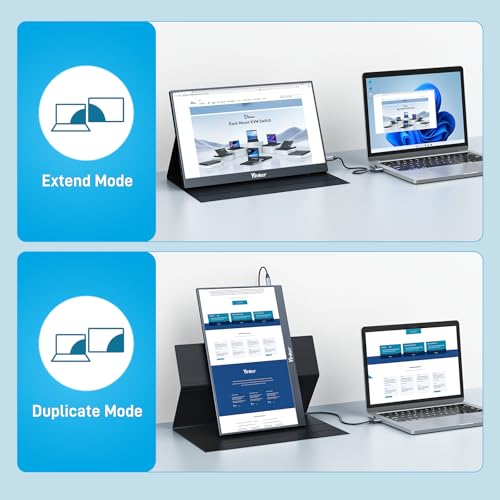 Image of USB-C & HDMI Portable Touchscreen Monitor 15.6 inch, Extended Monitor IPS FHD 1080P External Monitor for PC /Laptop /Phone