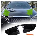Auto Wing Mirror Cover Caps 1 Pair Rearview Mirror Cover Replacement For Infiniti For QX30 Q50 Q60 Q70 2014-2021 Black Carbon Fiber Pattern Cap Car Accessories(Carbon Fiber Pattern) - Image 4