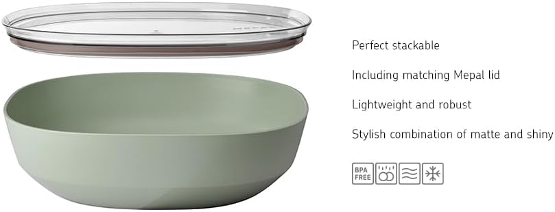 Mepal Serving Bowl Silueta 4000 ml with Lid, Vivid Mauve