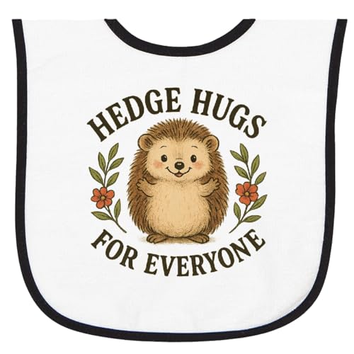 inktastic Cute Hedgehog Hedge Hugs for Everyone Baby Terry Cloth Bib