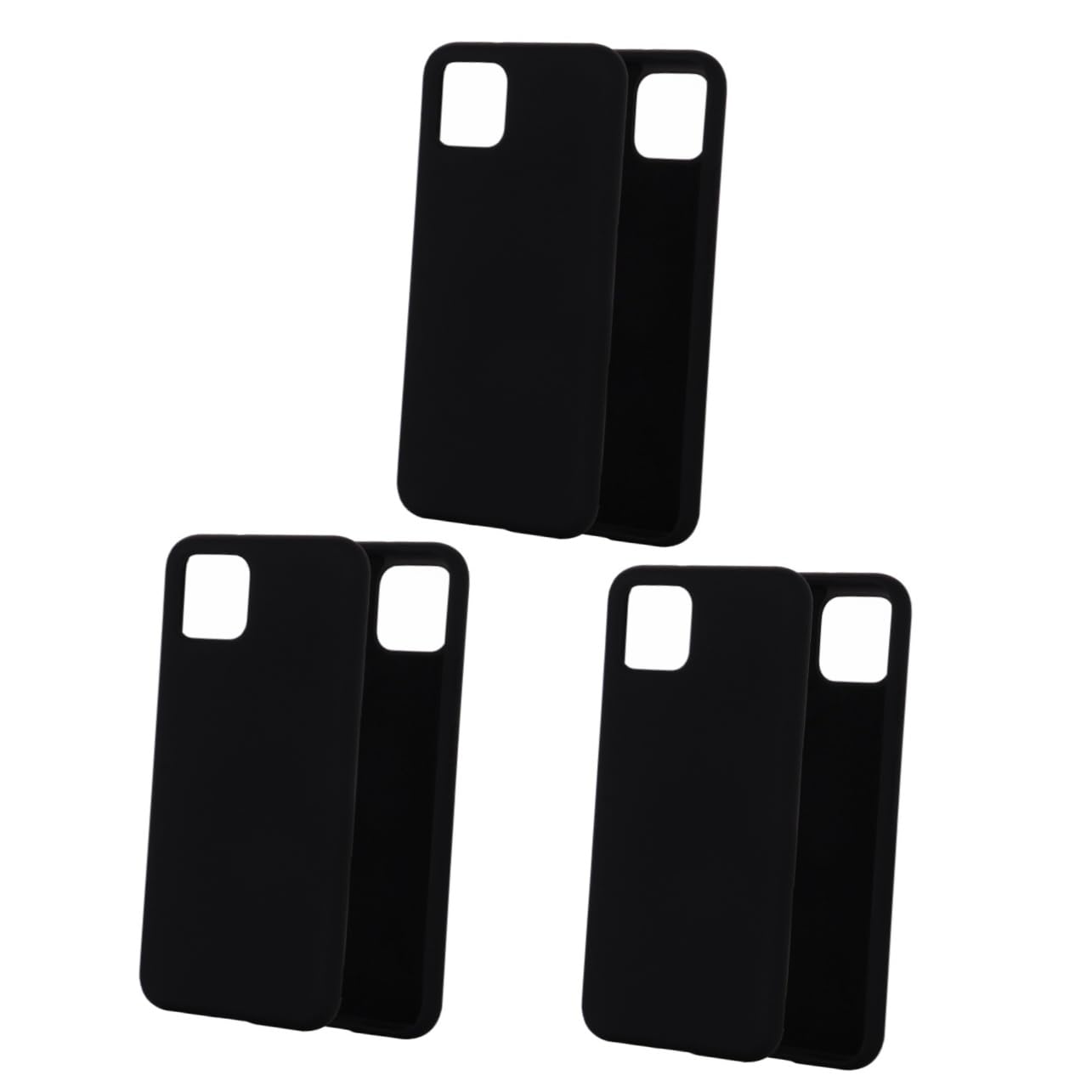 Hemobllo 3pezzi Cover Per Smartphone Silicone Liquido Resistente Ai Graffi Design Completamente Coprente e Antishock Compatibile Con Nera