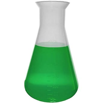 500ml Erlenmeyer Flask, Polypropylene, No Cap, Molded Graduations, Karter Scientific 230C1 (Case of 36)