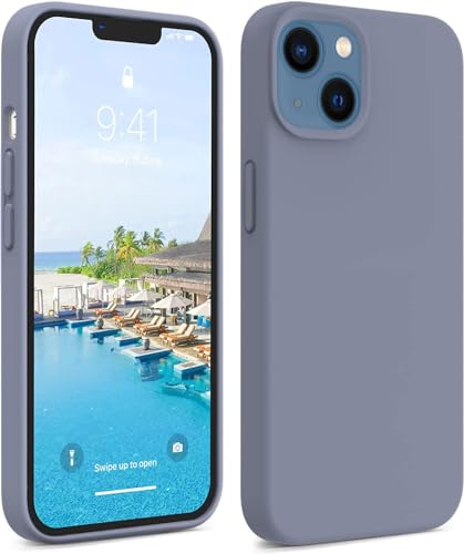 Image of NAFS Silicone Case Compatible with iPhone 14 | Camera Protect Microfiber Lining Cover | Case Cover for iPhone 14 (Lavender Grey)