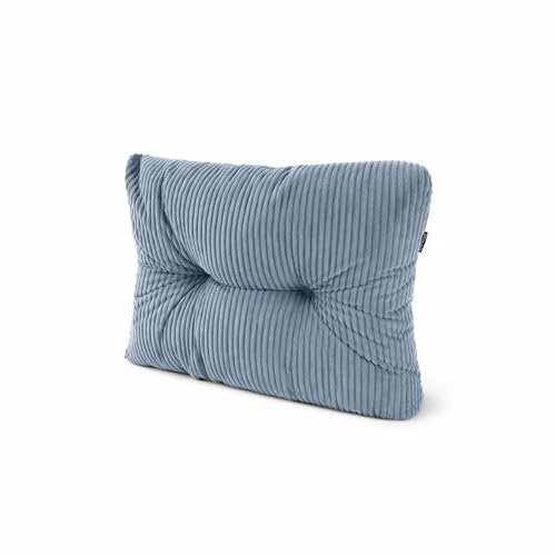 POKAR Cojín para Palets 60x40x12 cm de Respaldo Lateral en Pana Suave | Cojín Lateral Acolchado Esquinero para Palé y Sofá de Jardín | Interior y Exterior | Oeko-Tex | Fabricado en UE | Azul
