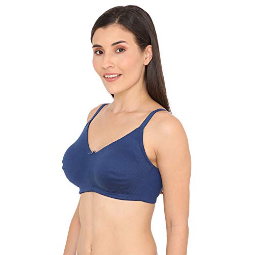 Image of Zivame Women's Polyester Double Layered Wire Free Seamless Bra Blue