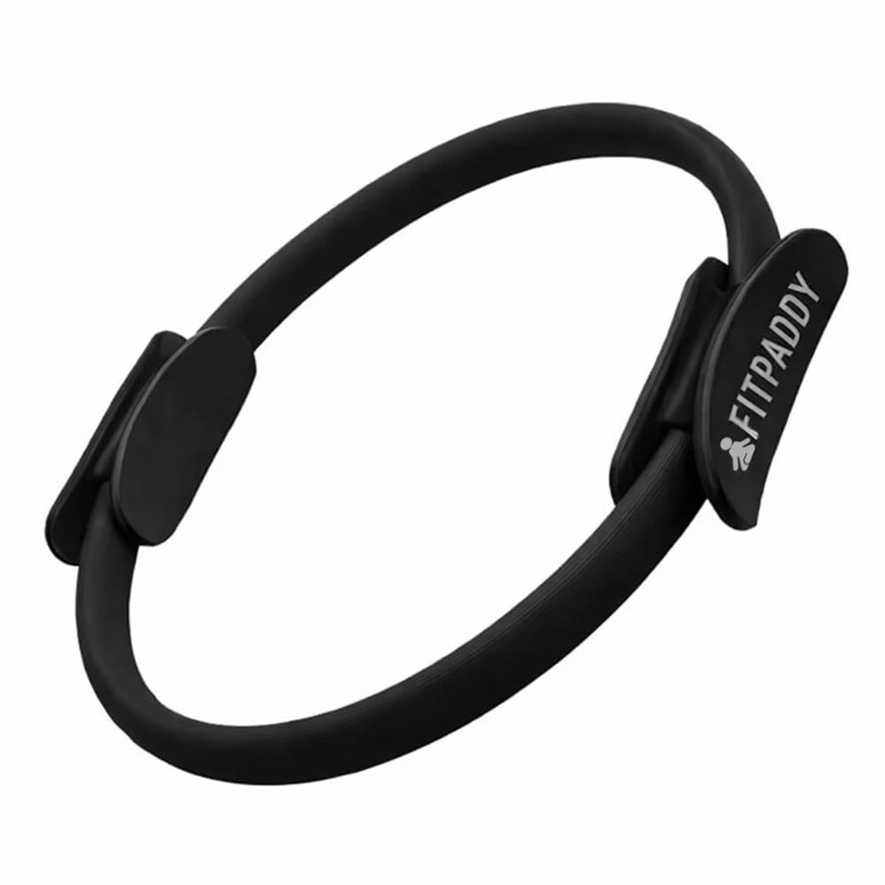 Anello Pilates 38 cm in Eva - Magic Circle Fitness per Tonificazione, Stretching e Recupero Muscolare - Attrezzo Pilates Leggero per Casa e Palestra - Nero