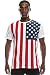 Mens Hipster Hip Hop Vertical USA Flag Crewneck T-Shirt WHITE XLARGE
