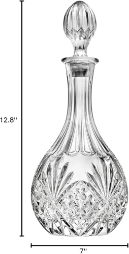 Image of Vilon Whiskey Decanter with Glass Stopper, Crystal Glass Liquor Decanter for Alcohol, Wine, Scotch, Brandy, Vodka or Bourbon decanters | 850 ML | Clear (DRB Decanter)