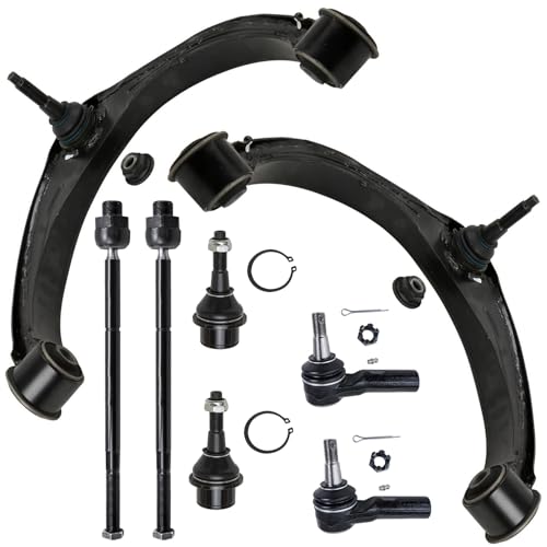 Image of Detroit Axle - 4WD Front Upper Control Arms Ball Joints + Inner Outer Tie Rods Replacement for 2009-2012 Dodge Ram 1500