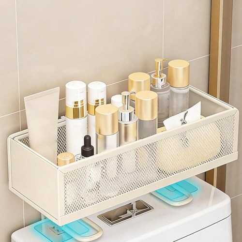 Étagère de rangement sur toilettes avec support serviette en papier intégré - 4