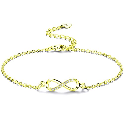 Bracelet en argent sterling 925 infini et oxydes de zirconium durables