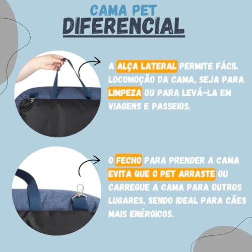 Colchonete Cama Pet Indestrutível 100% Impermeável Conforto Esxtremo (Azul Marinho)