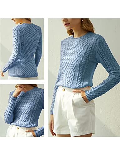Image of v28 Women Crew Neck Knit Stretchable Elasticity Long Sleeve Sweater Jumper Pullover