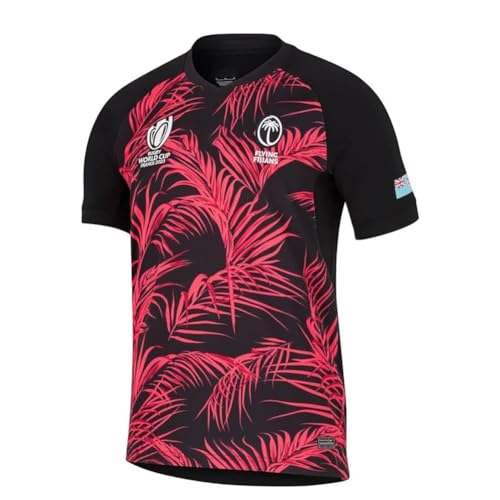 HCOISINI Copa del Mundo RWC Fiji 2023, Camiseta de Rugby, Camiseta de fútbol de Entrenamiento for Hombre(Negro,S)