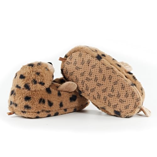 Image of Kids Animal Slippers, Soft Fuzzy Cozy House Shoes