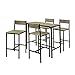 SoBuy® OGT14-N Set de 1 Table + 4 chaises Ensemble Table de Bar + 4 tabourets de Bar avec Repose-Pieds Table Mange-Debout Table Haute Cuisine