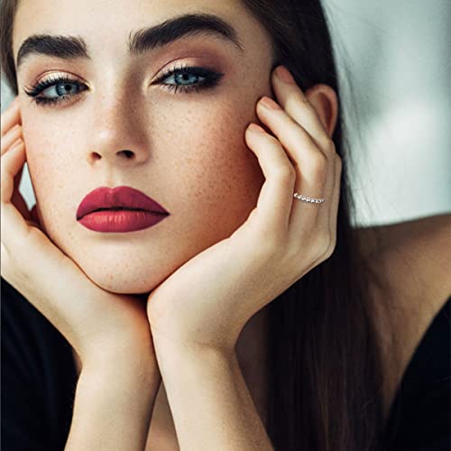 Vito Sterling Silver Anxiety Fidget Ring For Women, Adjustable Open Spinner Ring With Rotatable Beads, Stress Relief Stacking Finger Jewelry For Girls Mother #TOP7